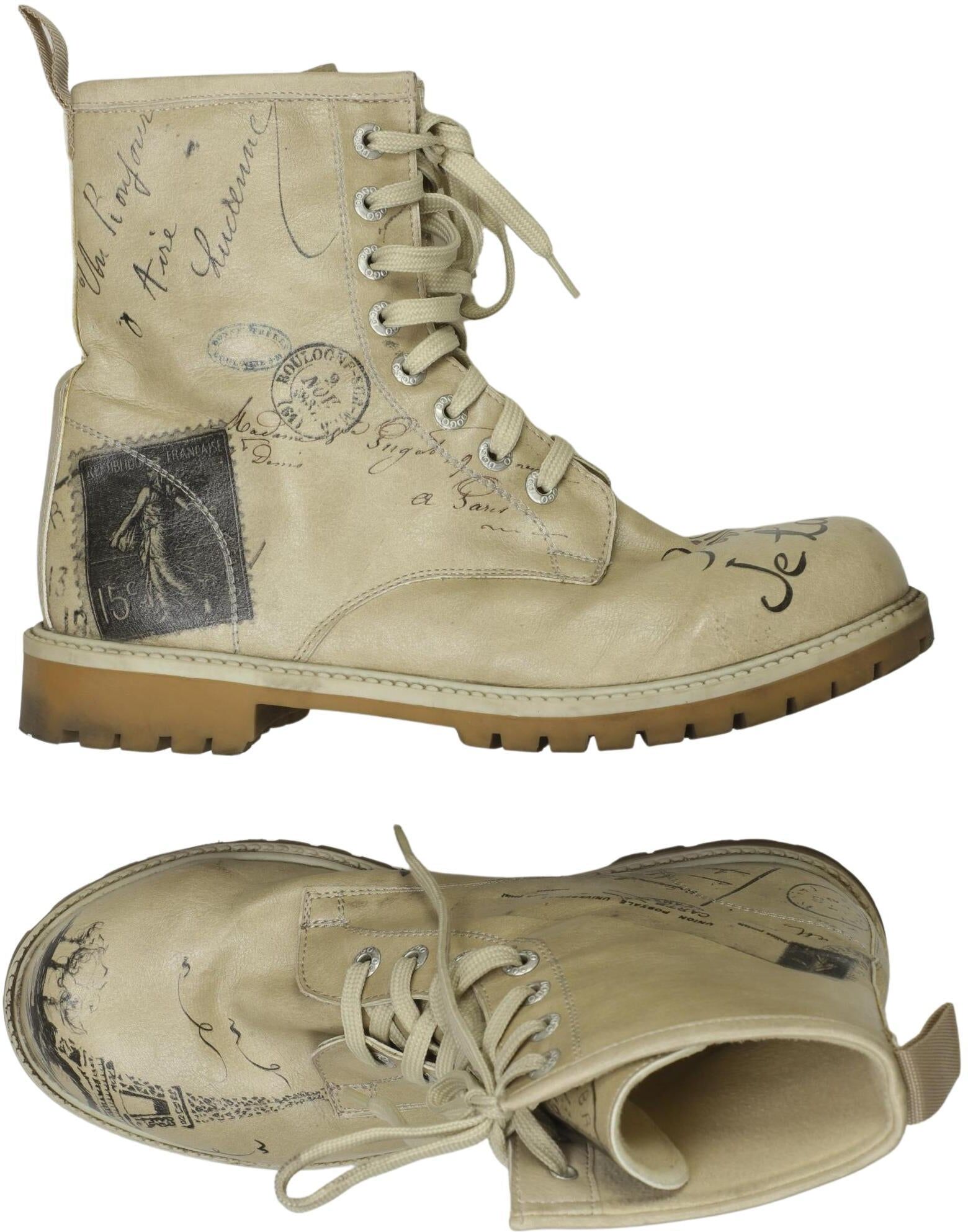 Dogo Damen Stiefelette, Beige, Gr. EU 39, Kunstleder - Second Hand