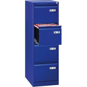 Bisley-Light Hängeregisterschrank IPCCA14, 1-bahnig, 4 Schübe, blau