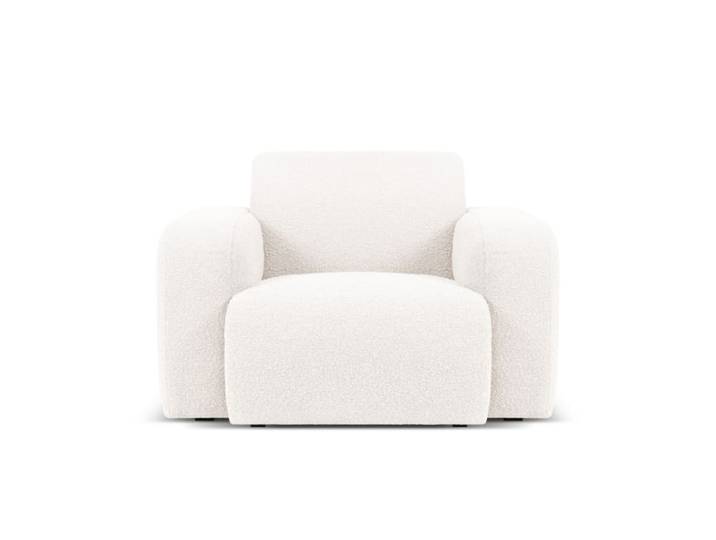 Fauteuil en tissu bouclé blanc