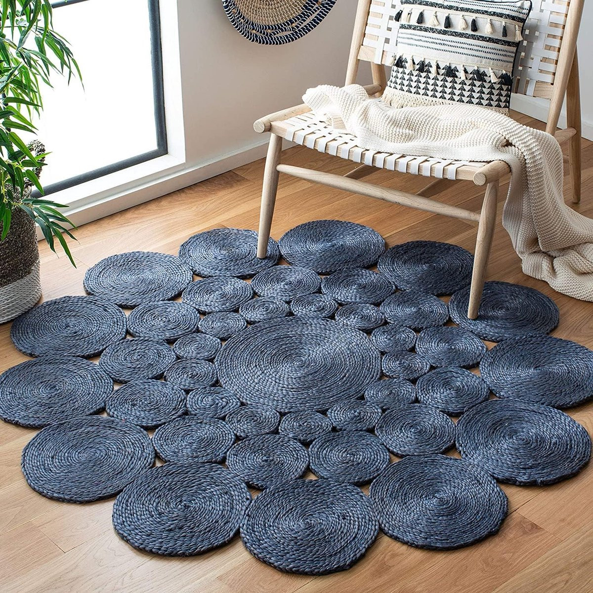 Rond Jute Vloerkleed in Boho Stijl