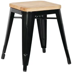 Bolero Bistro Hocker mit Holzsitzpolster Schwarz (4er Pack) (4 Stück)