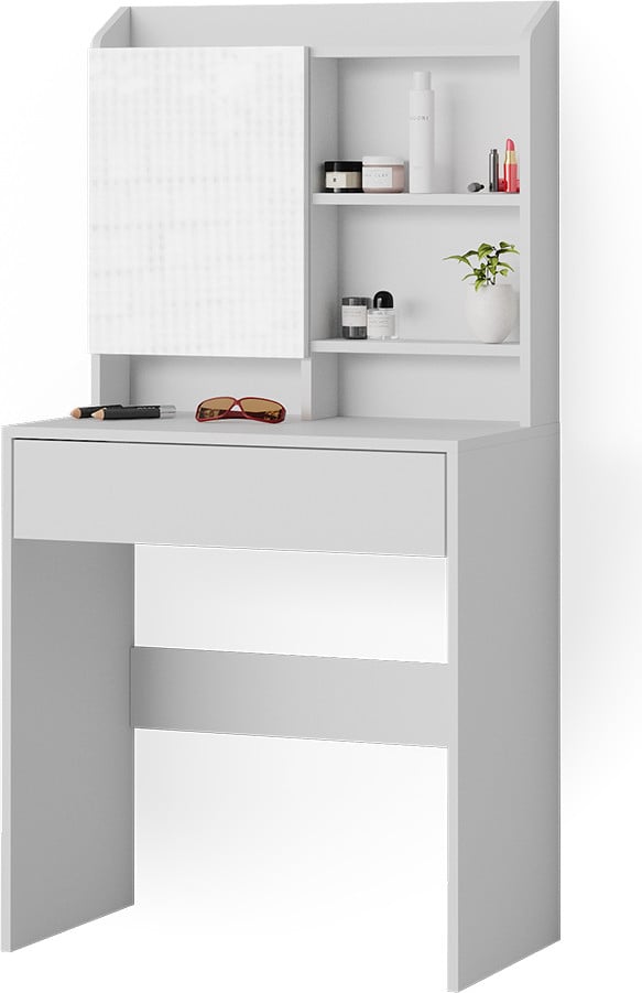 Vicco Laura Kaptafel Wit met Spiegel, Breedte: 70 cm