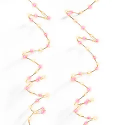 MARELIDA LED Drahtlichterkette Büschel Twinkle 378LED pink bernstein 8 Funkt. 6m gold