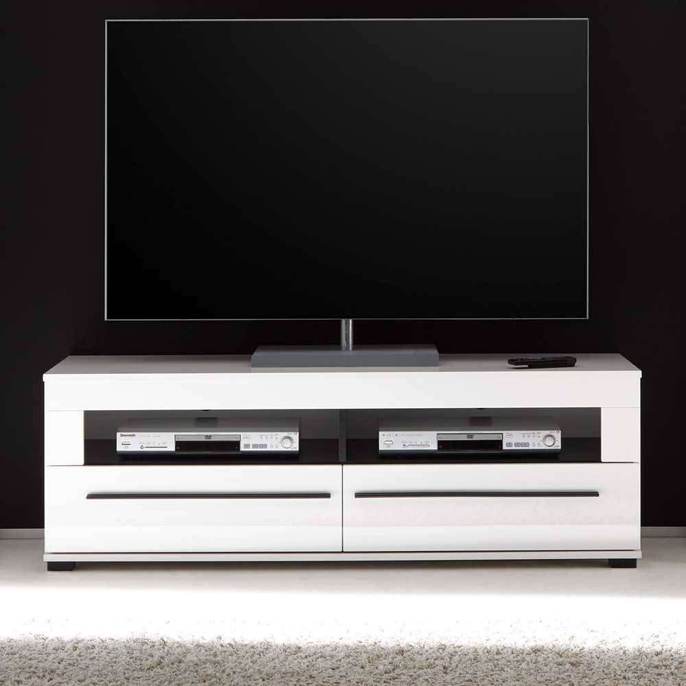 Pharao24.de TV Board in Hochglanz Weiß 140 cm