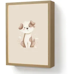 WANDLEUCHTE MIT AKKU Hund - Gefleckt - Braun LED 30x40 cm Wandlampe