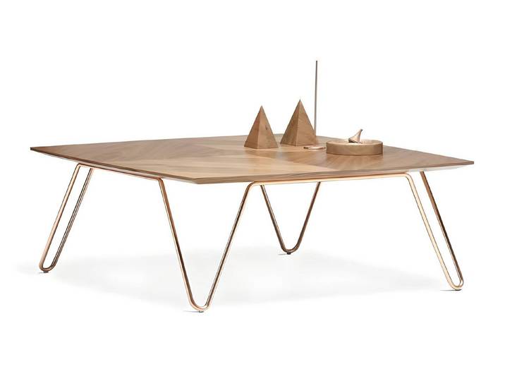 Xlmoebel Couchtisch XLMOEBEL Couchtisch aus Holz und Metall in Braun (Packung, Couchtisch), Made in Europa
