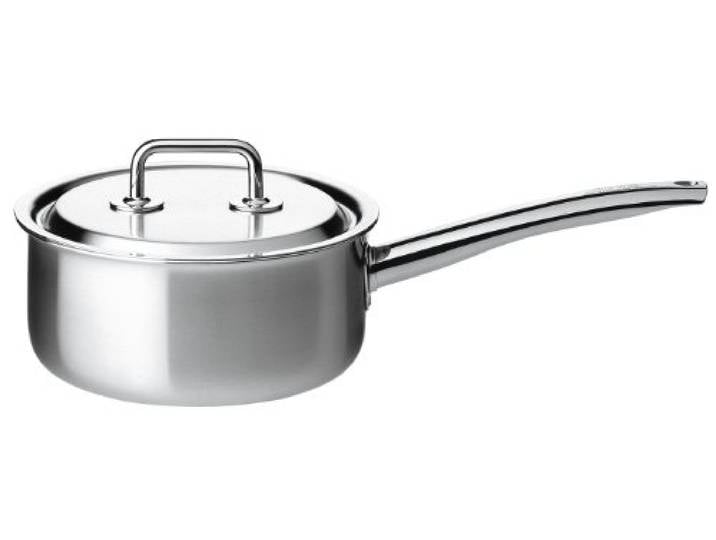 Spring Brigade Premium Stielkasserolle mit Deckel, 2,7 Liter, 20 cm Mehrschicht-Edelstahltopf, 5-lagiger Aufbau, induktionsgeeignet, backofen- und spülmaschinenfest, Innenskalierung