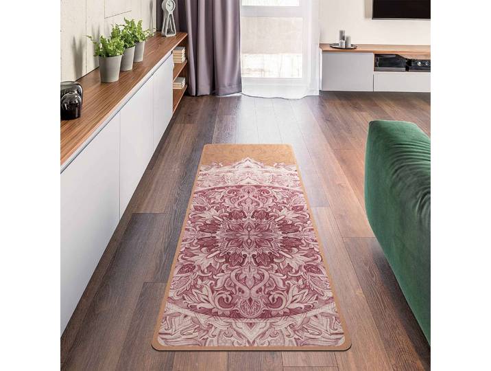 Läufer/Yogamatte Mandala II 183 x 61cm Rot