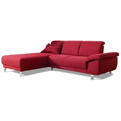 DIETSCH Ecksofa Mallorca Stoff Rubinrot