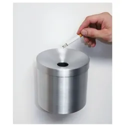 SZ Metall Wand-Aschenbecher silber, 15 cm