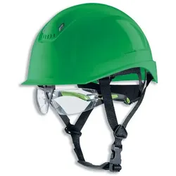 uvex pheos S-KR-IES Schutzhelm mit Kinnriemen - mit Lüftung - mit Drehradsystem - gekürztem Schirm  grün 55 cm - 61 cm - 9772440 - grün