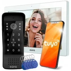 Eura, Klingel + Türsprechanlage, VIDEO-GEGENSPRECHANLAGE VDP-86A3 - 10 Monitor weiss TUYA (WLAN)