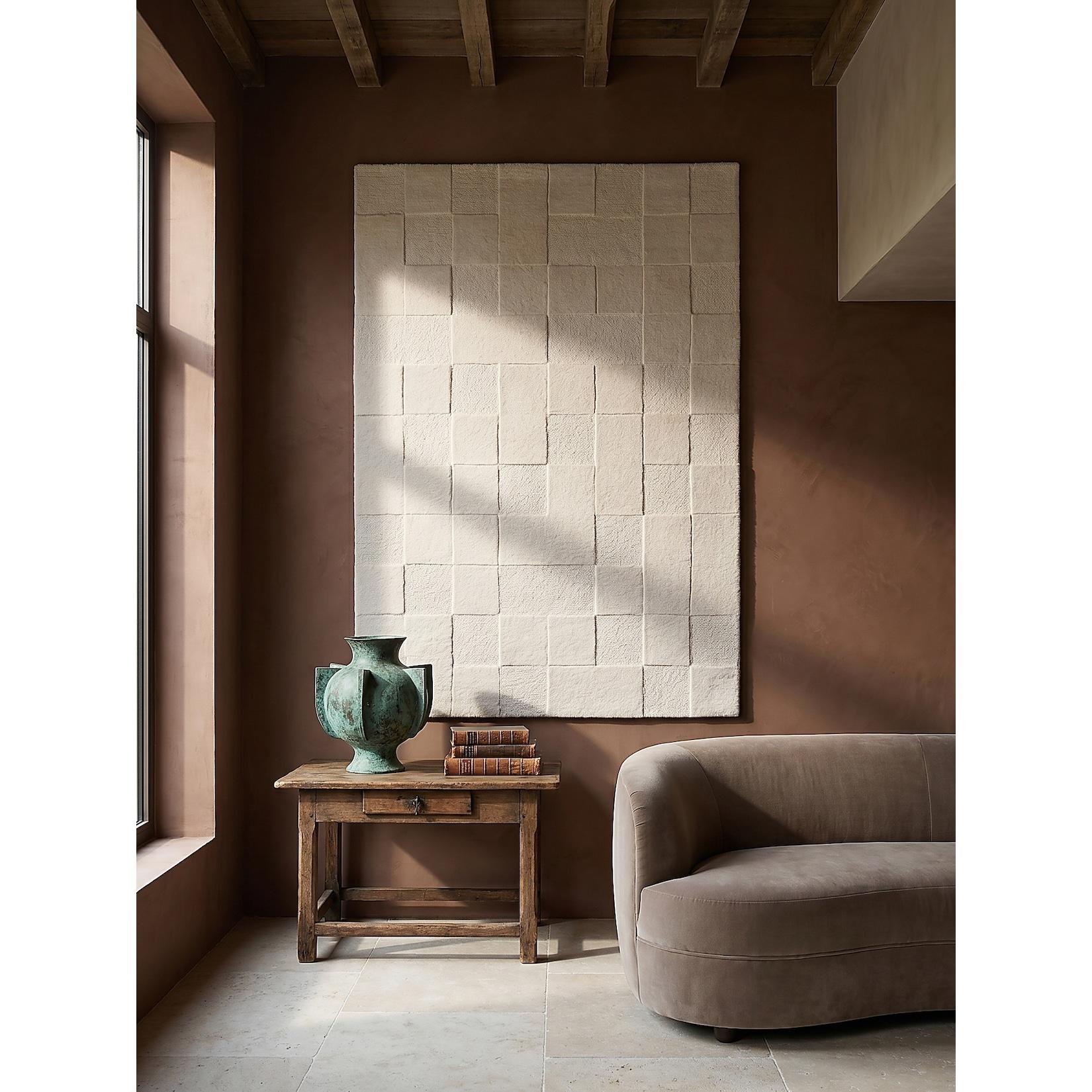 Wollteppich kariert Elfenbein 160 x 230 cm - DEBEN Kadima Design