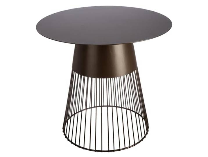 GILDE Beistelltisch Glarus - rund - Metall - Dunkelbraun - matt - Höhe 45cm x Ø 50cm - Tisch für den Wohnzimmer