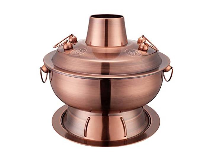 Kupfer-Hotpot, Kupfer Hot Pot, Vintage Shabu Topf(Purple Copper,30cm)
