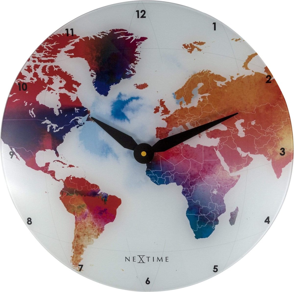 NeXtime Stille Analoge Wandklok Colorful World Multicolor - Diameter: 43 cm