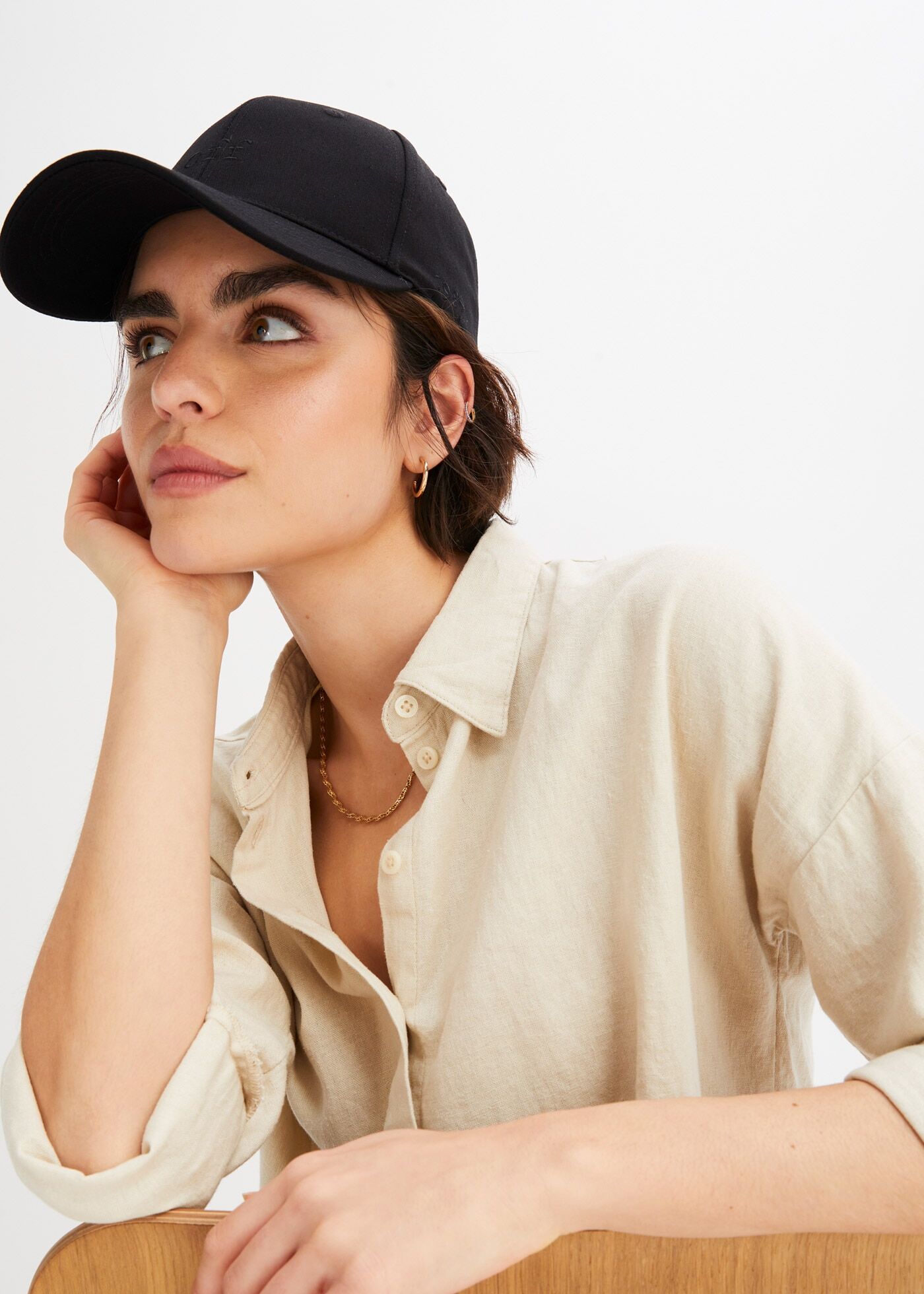 Baseball Cap BONPRIX "Cap", Damen, schwarz, Baumwolle, Caps Baseball Cap, verstellbare Passform, aus Baumwolle schwarz Einheitsgröße
