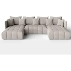 WOHNLANDSCHAFT Mersino Beige 353/180/83 cm – Wohnlandschaft fürs Wohnzimmer