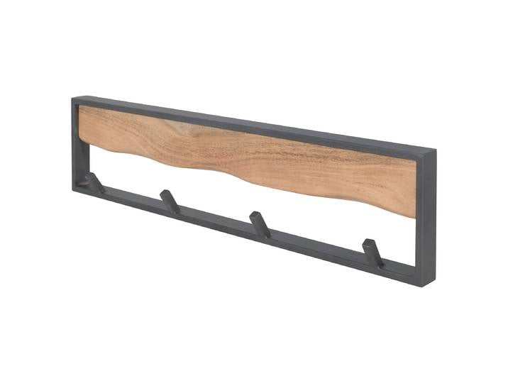 Porte-manteaux mural massif 80cm Marron/Acacia