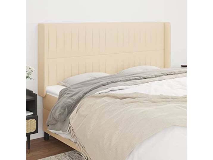 KTHLBRH Klassisches Kopfteil aus Stoff für Betten mit Beinen aus Lärchenholz, höhenverstellbar, elegantes Design und robustes Material