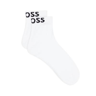 Freizeitsocken BOSS "2P SH Logo CC W", Damen, Gr. 39-42, Sockengröße, weiß (weiß 100), Baumwollmischung, unifarben, elastisch, Socken, mit eingestricktem BOSS Logoschriftzug