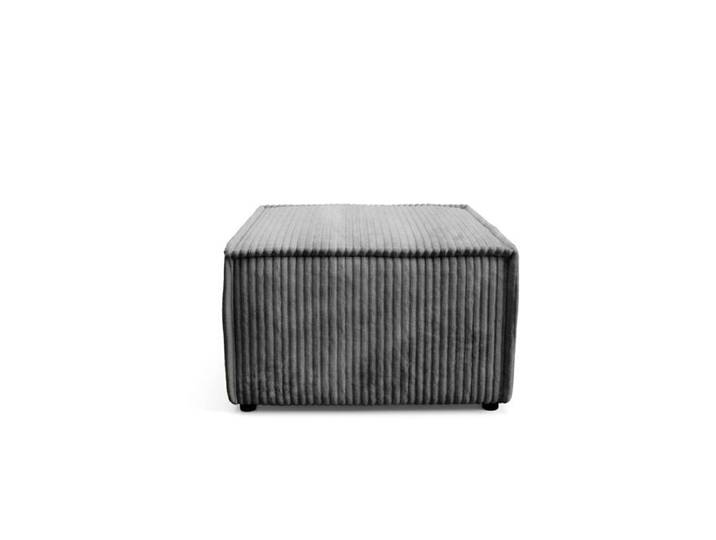 LARIA - Pouf en gros velours côtelé Gris foncé 76x76x41
