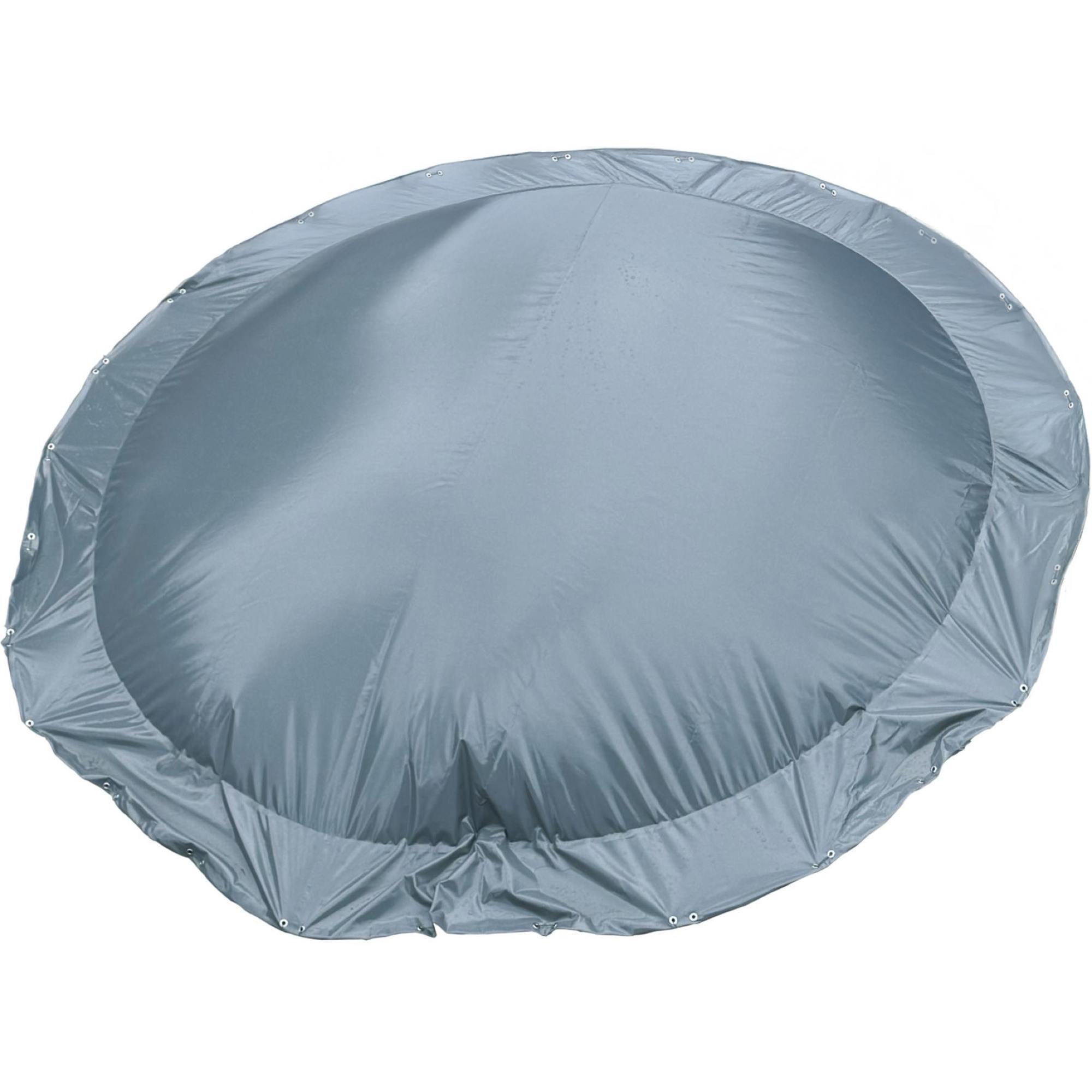 Luftkissen Poolabdeckung CF Aeroshield, aufblasbare Abdeckplane rund Ø 400 cm, 580 g/m² grau mit Ösen und Spannseil