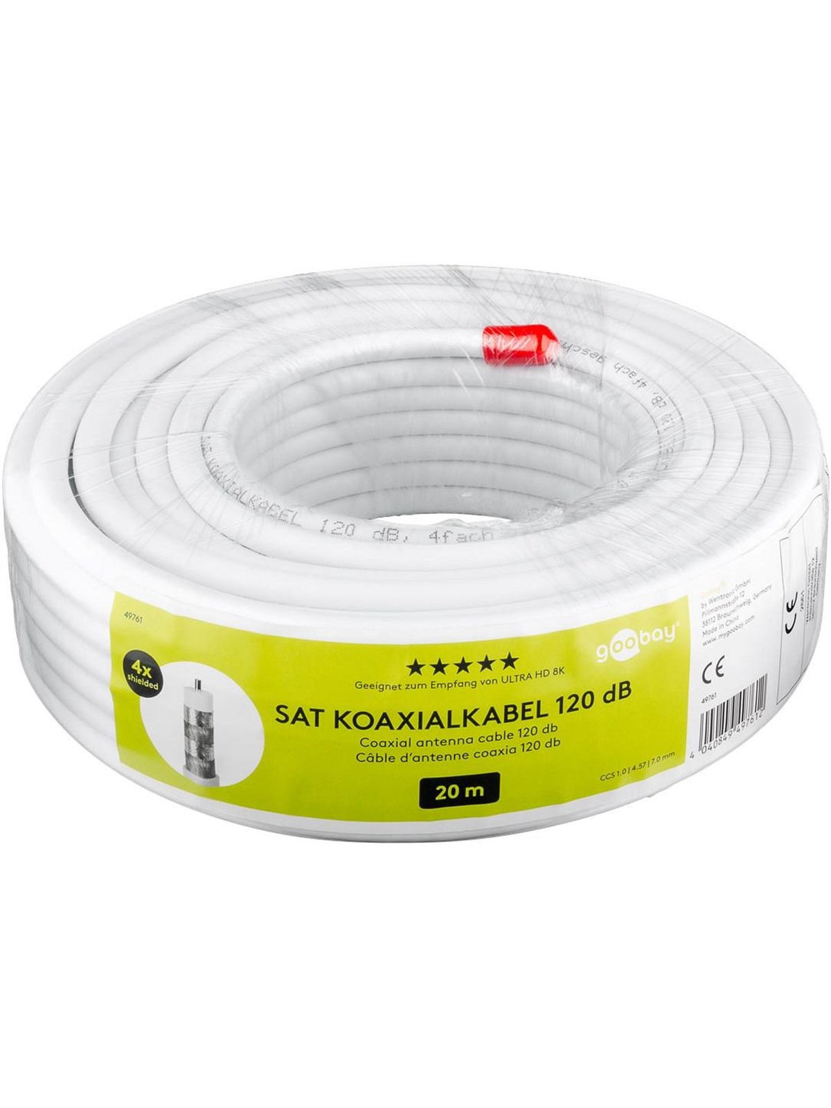 Pro 120 dB coaxial antenna cable 4x shielded