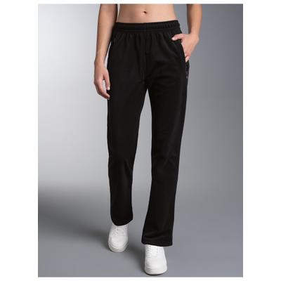 Jerseyhose TRIGEMA "TRIGEMA Fleece Freizeithose", Damen, Gr. M, Normalgrößen, schwarz, Fleece, 100% Polyester, Hosen Jerseyhose