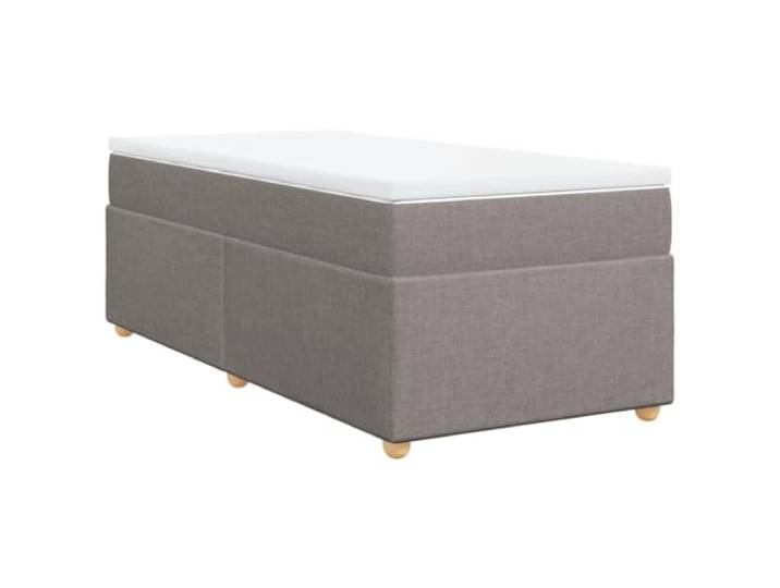 Makastle Boxspringbett mit Matratze Taupe 90x200 cm Stoff Taschenfederkernmatratze