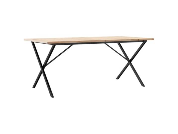 HBBMGYD Esstisch, X-Rahmen, 180 x 90 x 75,5 cm, Kiefernholz, massiv, Stahl Massives Kiefernholz, Stahlstruktur in X, gerader Maserung, rustikale Knoten, Familienessen, Esszimmer