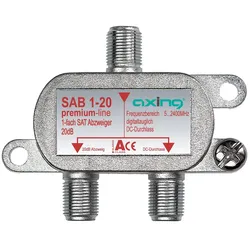 Axing SAB1-20 1-fach SAT-Abzweiger, 20 dB, 5 - 2400 MHz SAB00120 SAB 1-20