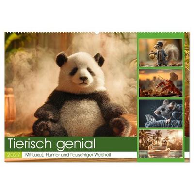Tierisch genial (Wandkalender 2027 DIN A2 quer), CALVENDO Monatskalender