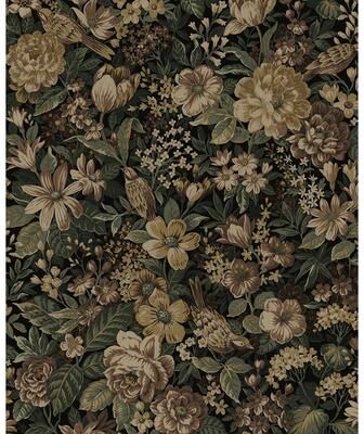 NextWall Vintage Bird Garden Peel and Stick Wallpaper