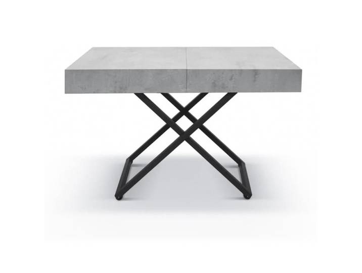 Table basse TURIX 120x30 cm en bois métal béton transformable