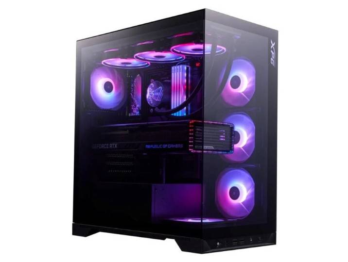 XPG INVADER X BTF Boîtier PC gamer moyen tour, ATX/Micro-ATX/Mini-ITX, Verre trempé, 5 ventilateurs ARGB, USB-C, Noir