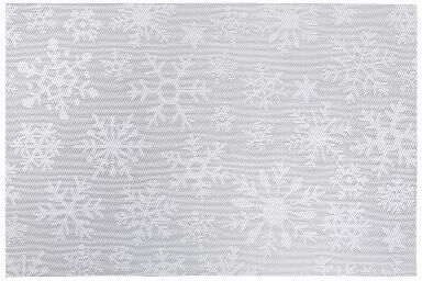 IH Casa Decor Vinyl Placemat (Silver Snowflake On White) - Set of 12