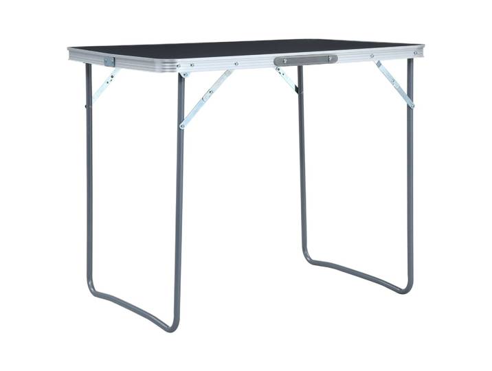 vidaXL Campingtisch mit Metallgestell Klappbar 80x60 cm Grau