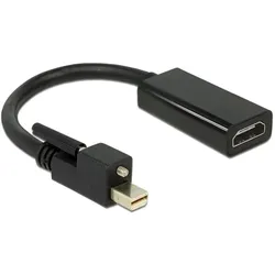 DeLOCK Adapter mini DisplayPort 1.2 Stecker mit Schraube > HDMI Buchse 4K Aktiv schwarz