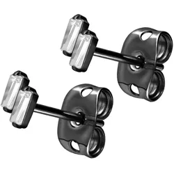 Titan Ohrstecker 2 EINGEFASSTE KRISTALLRECHTECKE