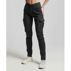 Superdry für Damen. W7010925A Schwarze Skinny-Cargo-Hose (26/28), Lässig, Lyocell