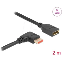 DELOCK 87078 - DisplayPort 1.4 Verlängerung, 8K @60 Hz, 90° rechts gewinkelt, 2