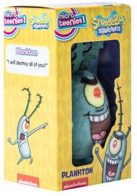 Basic Fun Micro Teenies 3-inch Plush Spongebob SquarePants - Plankton for Kids Ages 3 and Up
