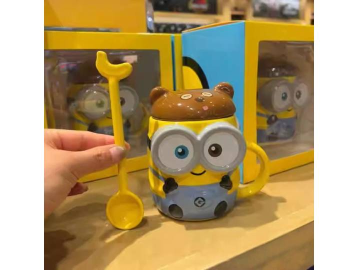 2025 nouveau chaud véritable universel Studios Minions Bob 350ml tasse tasse en céramique tasse à café avec couvercle tasse à café mignon Bob tasse cadeaux