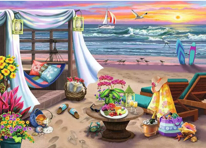 Puzzle Large 500 pcs Soirée sur la plage - Ravensburger