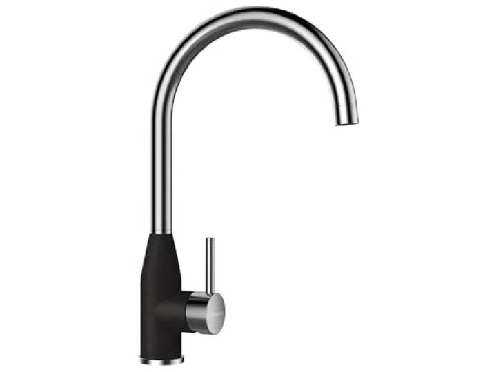 Schock 559000GNE Küchenarmatur Kavus in Nero – beschichtete Hochdruck-Armatur mit Festauslauf, ultraleisem Wasserstrahl und hoher Auslaufposition