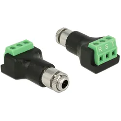 DELOCK Adapter Terminalblock 3Pin > 3,5mm Klinkenbu. z.Einb.