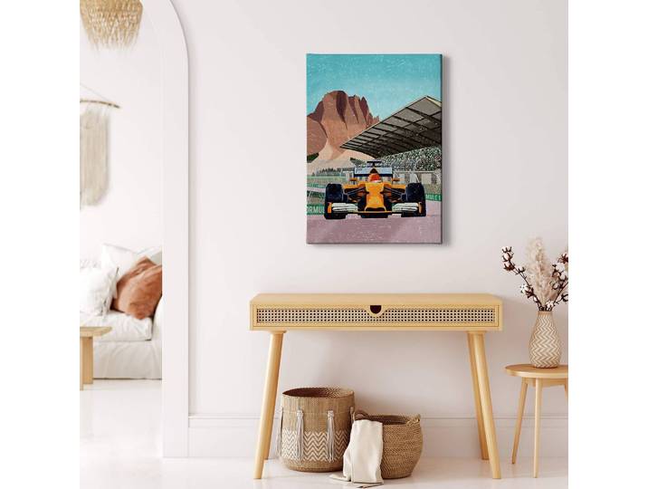 Impression sur toile Race Car 50 x 70cm Orange