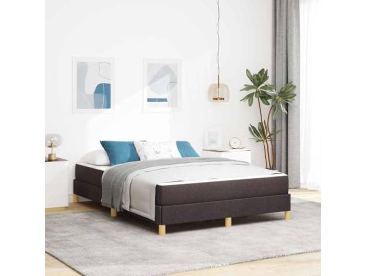 YUOTYRKTEJRSG Stoffbezug Modernes Design Boxspringbett 140x200 cm Braun Boxspringbett mit Matratze Dunkelbraun 140x200 cm Stoff Bett mit Lattenrost Taschenfedermatratze Doppelbett