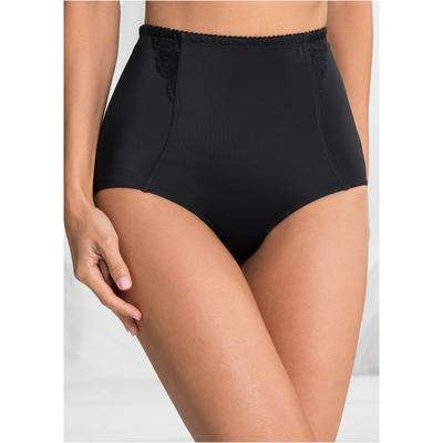 Shapingpants BONPRIX, Damen, Gr. 42, schwarz, Obermaterial: 80% Polyamid, 20% Elasthan. Futter: 100% Baumwolle. Spitze: 87% Polyamid, 13% Elasthan, unifarben, figurbetont, Unterhosen, figurbetonte Passform, mittlere Formkraft, klassischer Stil